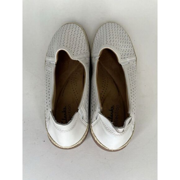 Clarks Collection Shoes Slip Ons Women Size 8W White Synthetic - Picture 8 of 12
